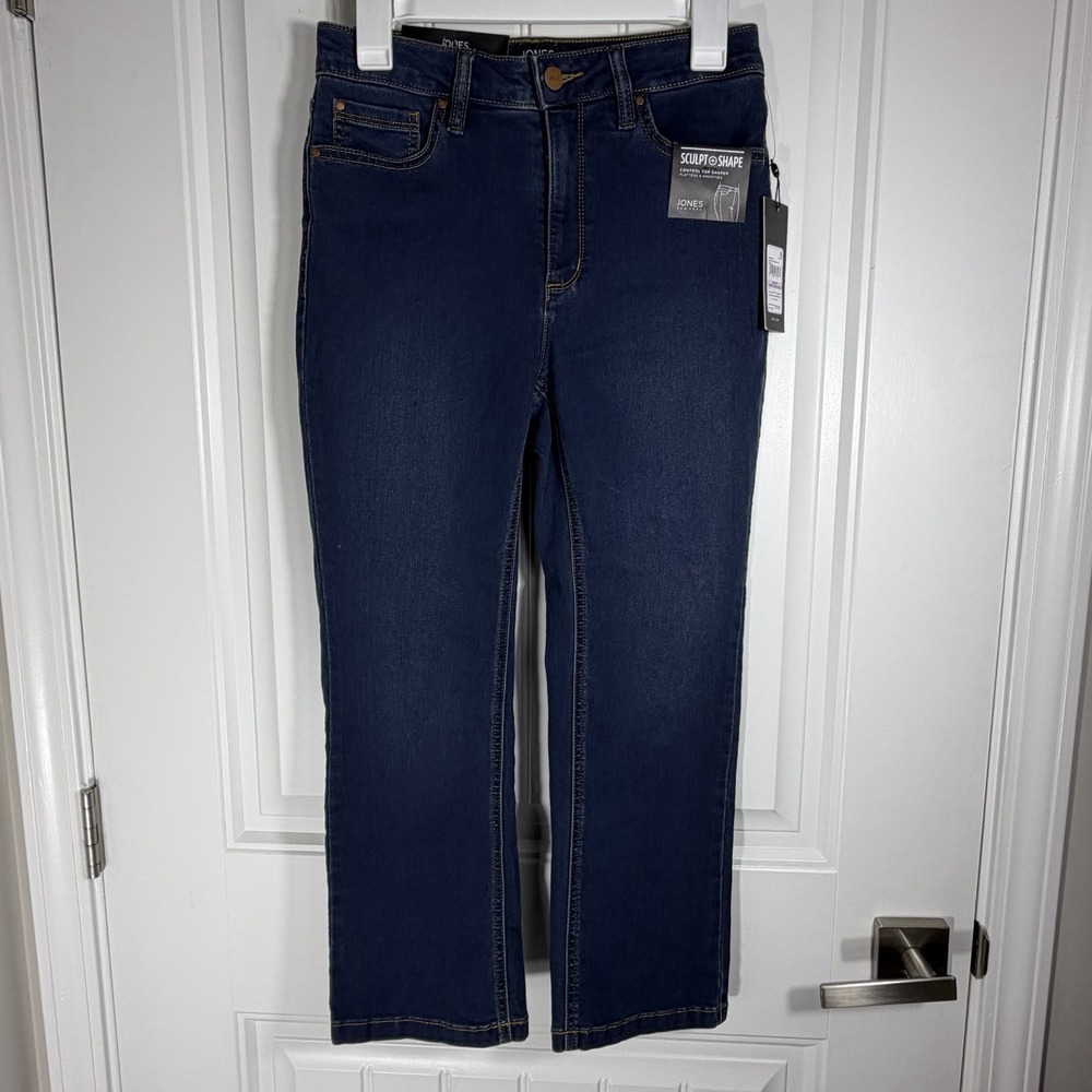 Jones New York Lexington Crop Flare Jeans Women's 6P 28 High Rise Sculpt Dark